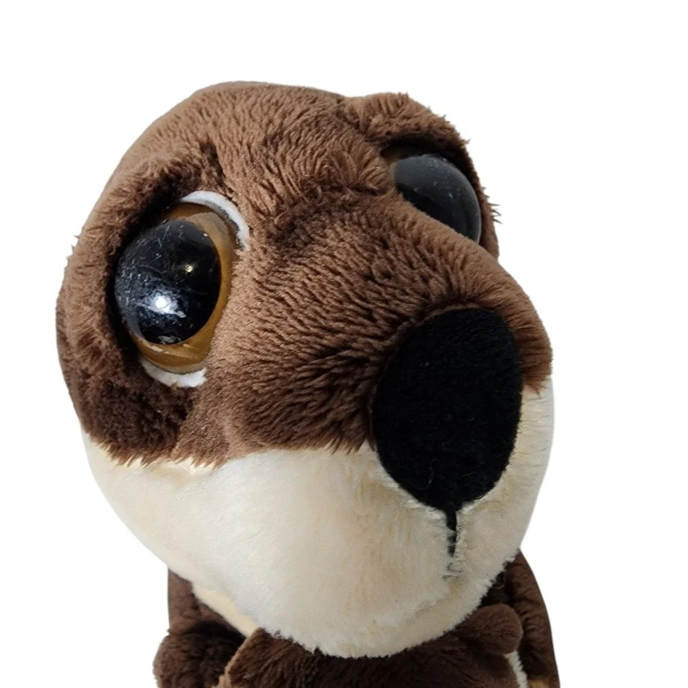 Petting Zoo Adorable Mom and Baby Otter Plush Toy‎ Large Big Eyes Brown